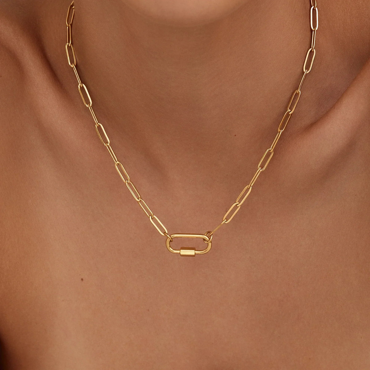 Carabiner Charm Lock Necklace
