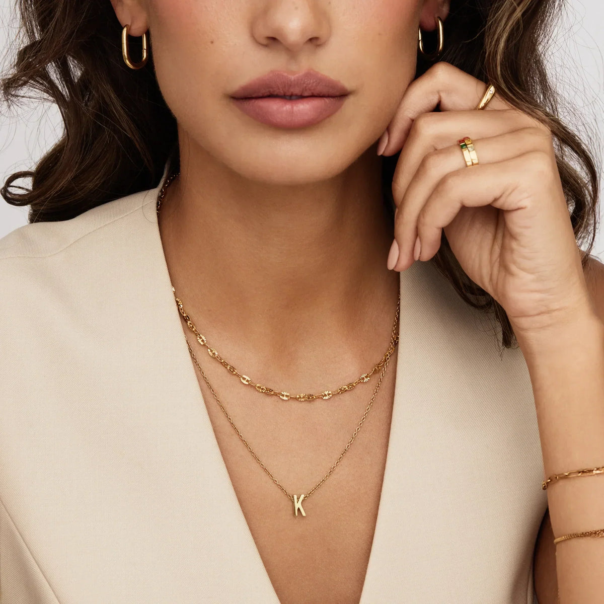 Dainty Initial Charm Necklace