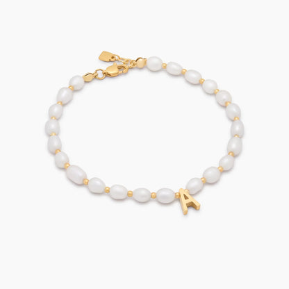 Pearl Initial Charm Bracelet