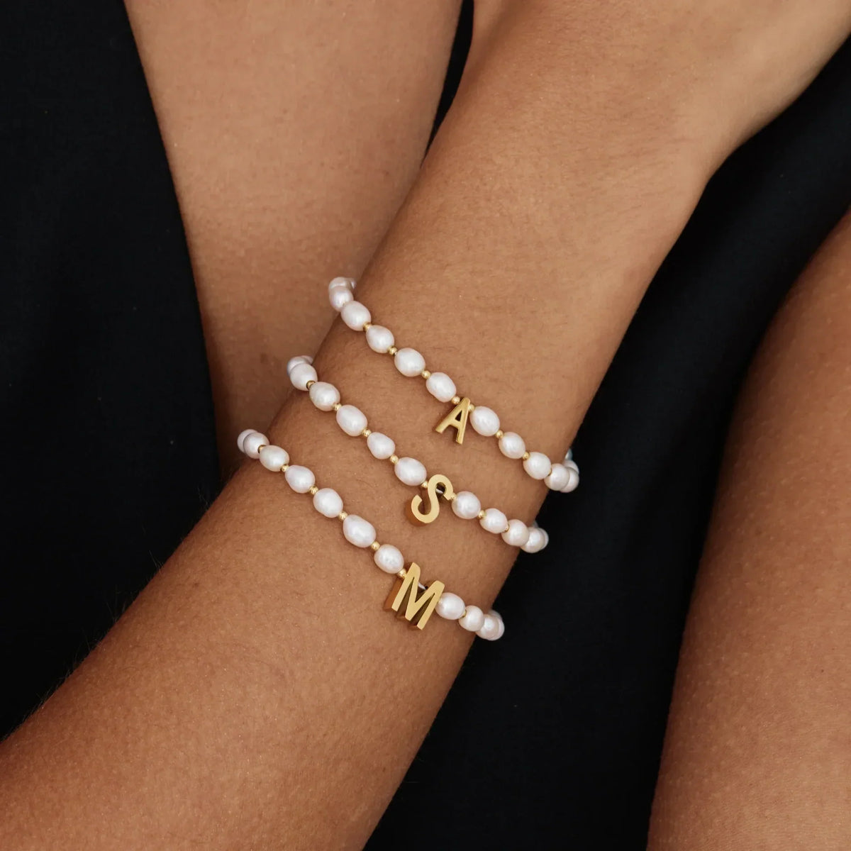 Pearl Initial Charm Bracelet