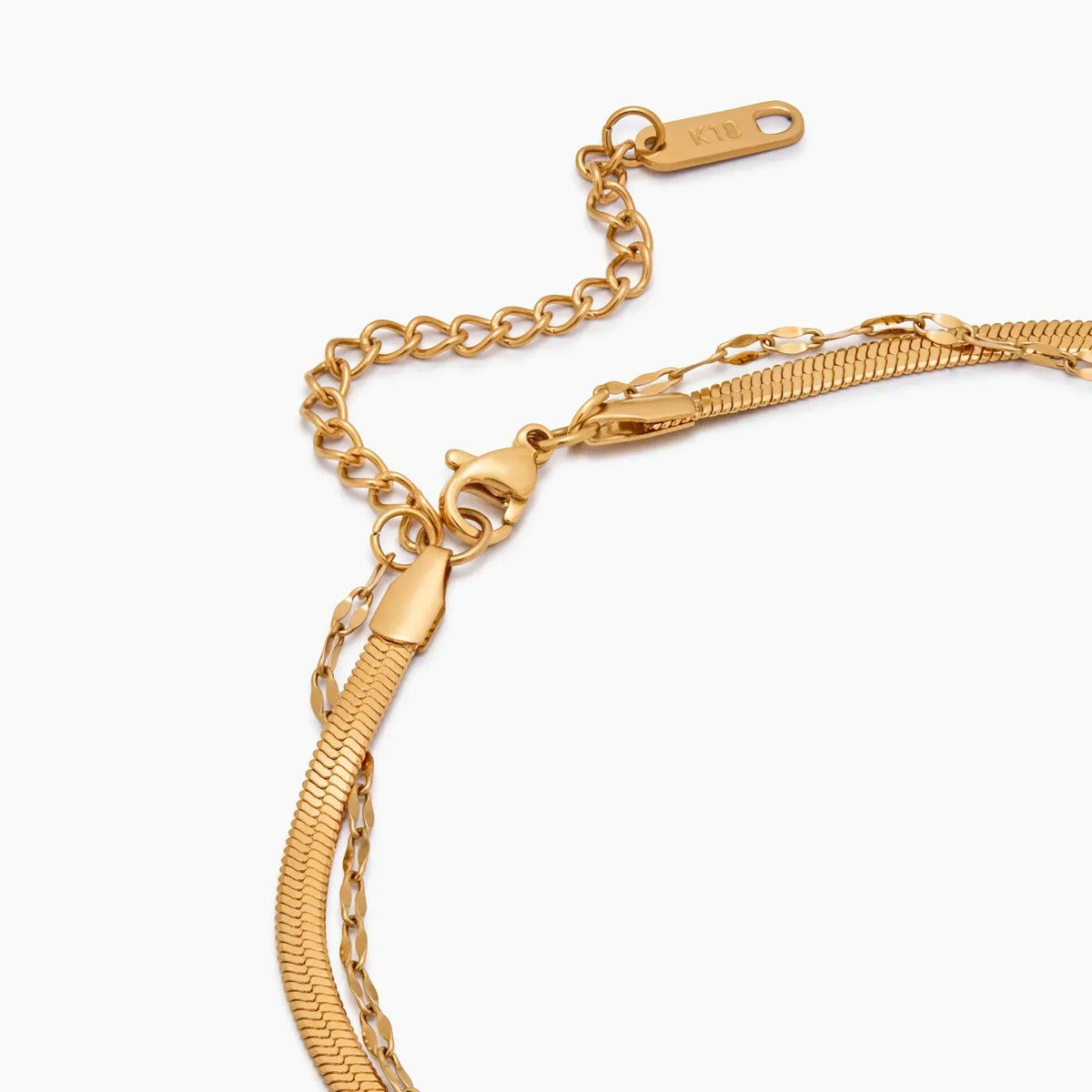 Snake & Sequin Chain Layered Necklace