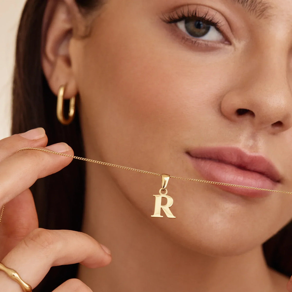 Gold Initial Charm Necklace