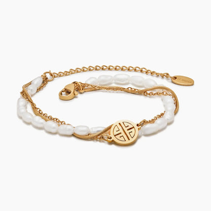 Sunshine Layered Pearl & Gold Bracelet