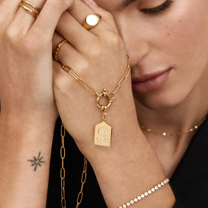 Pavè Initial Pendant Necklace