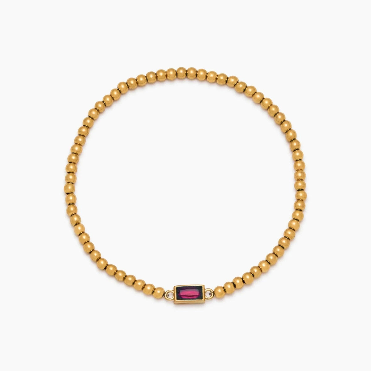 gold-beaded-birthstone-bracelet — Gold / Oct-Pink Tourmaline