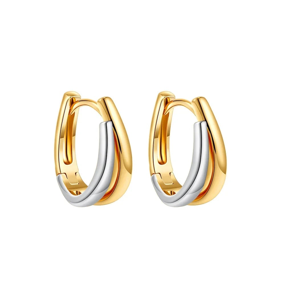 Simple Double Layer U Shape Mini Hoop Earrings