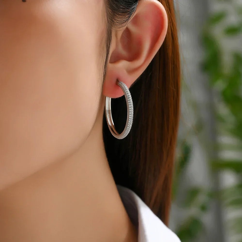 Stainless Steel Big Circle Hoop Earrings