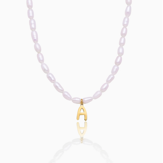 Statement Initial Pearl Necklace