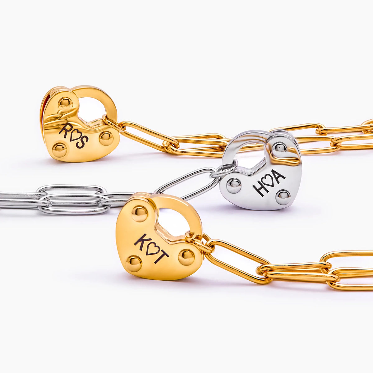 Heart Lock Initial Necklace