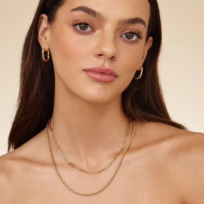 Paperclip & Rope Chain Layered Necklace